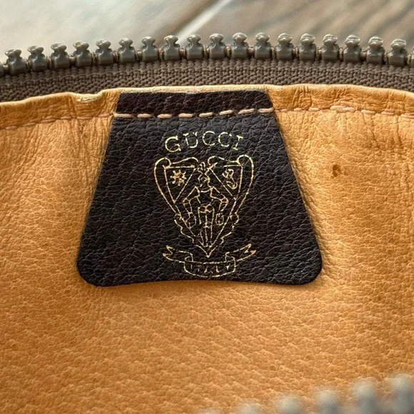 1970s Authentic Gucci Canvas Brown Monogram Shoulder Bag - Picture 10 of 16